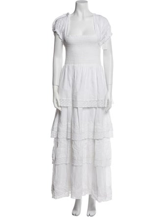 LoveShackFancy Square Neckline Long Dress