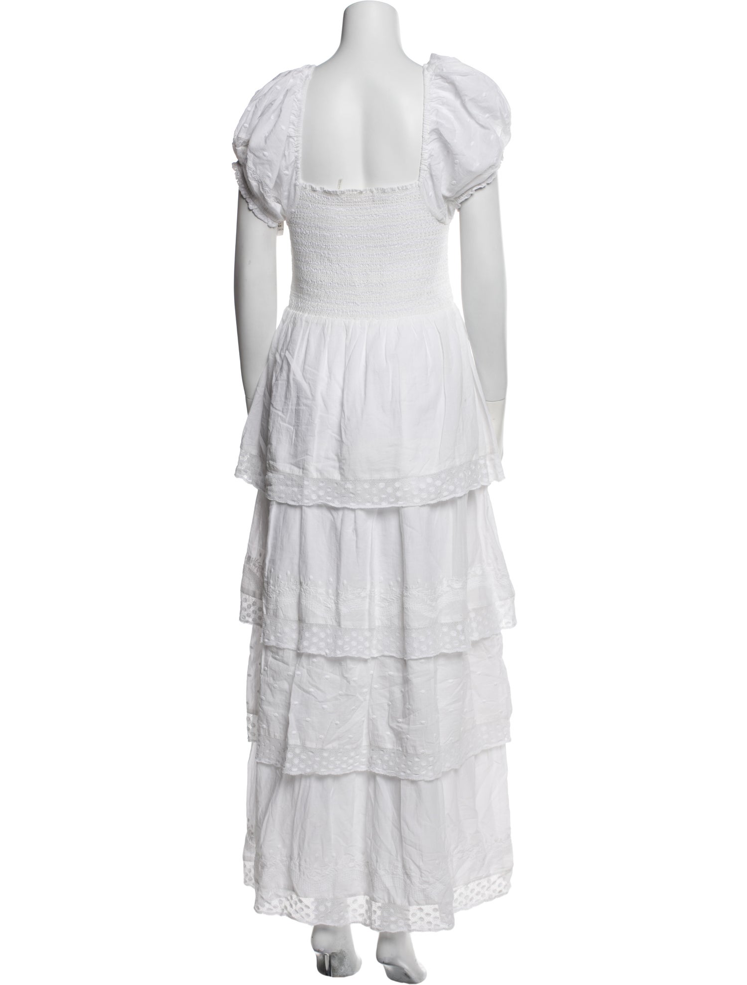 LoveShackFancy Square Neckline Long Dress