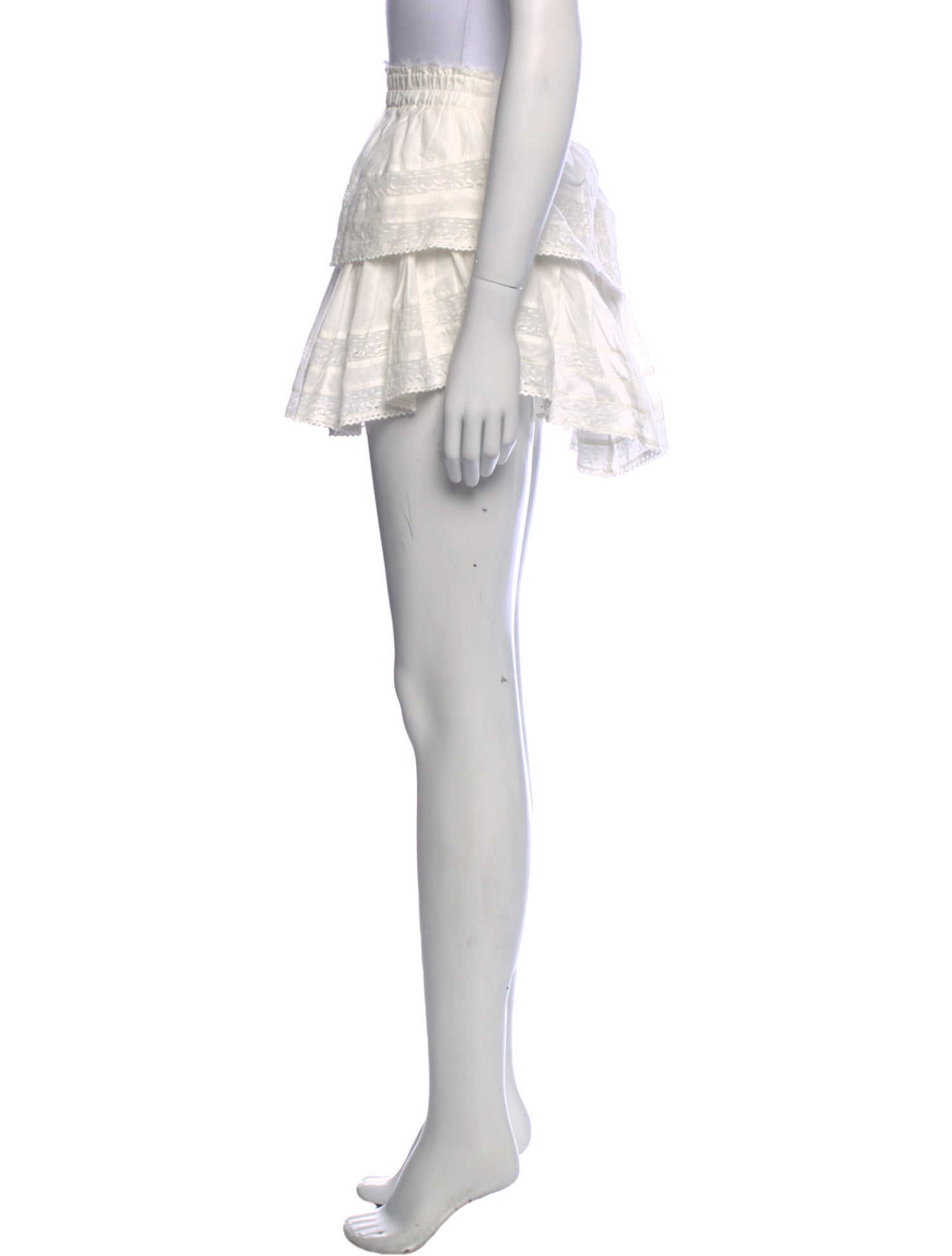 LoveShackFancy Raw-Edge Trim Mini Skirt