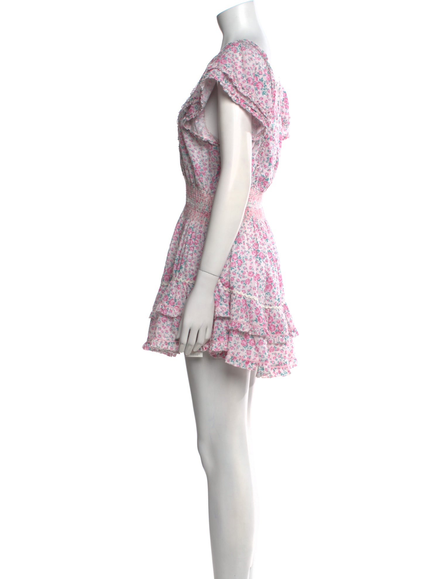 LoveShackFancy Floral Print Mini Dress