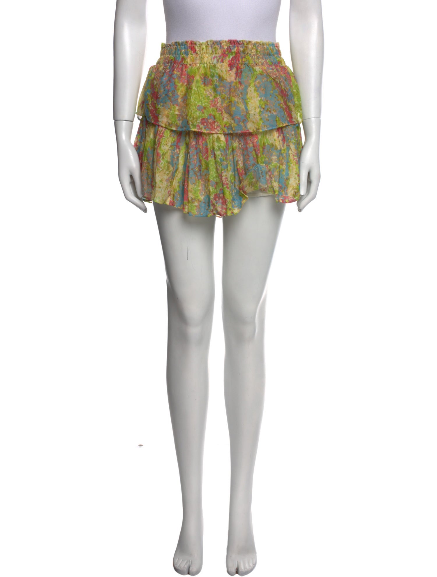 LoveShackFancy Floral Print Mini Skirt