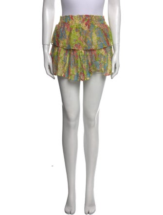 LoveShackFancy Floral Print Mini Skirt