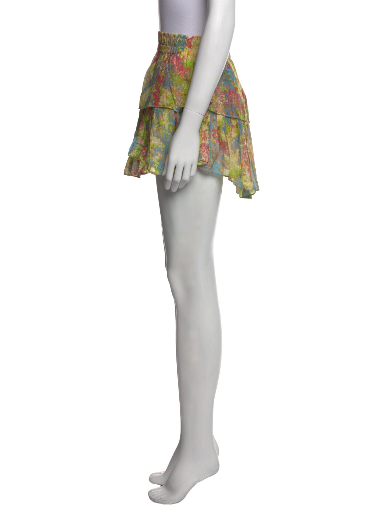 LoveShackFancy Floral Print Mini Skirt