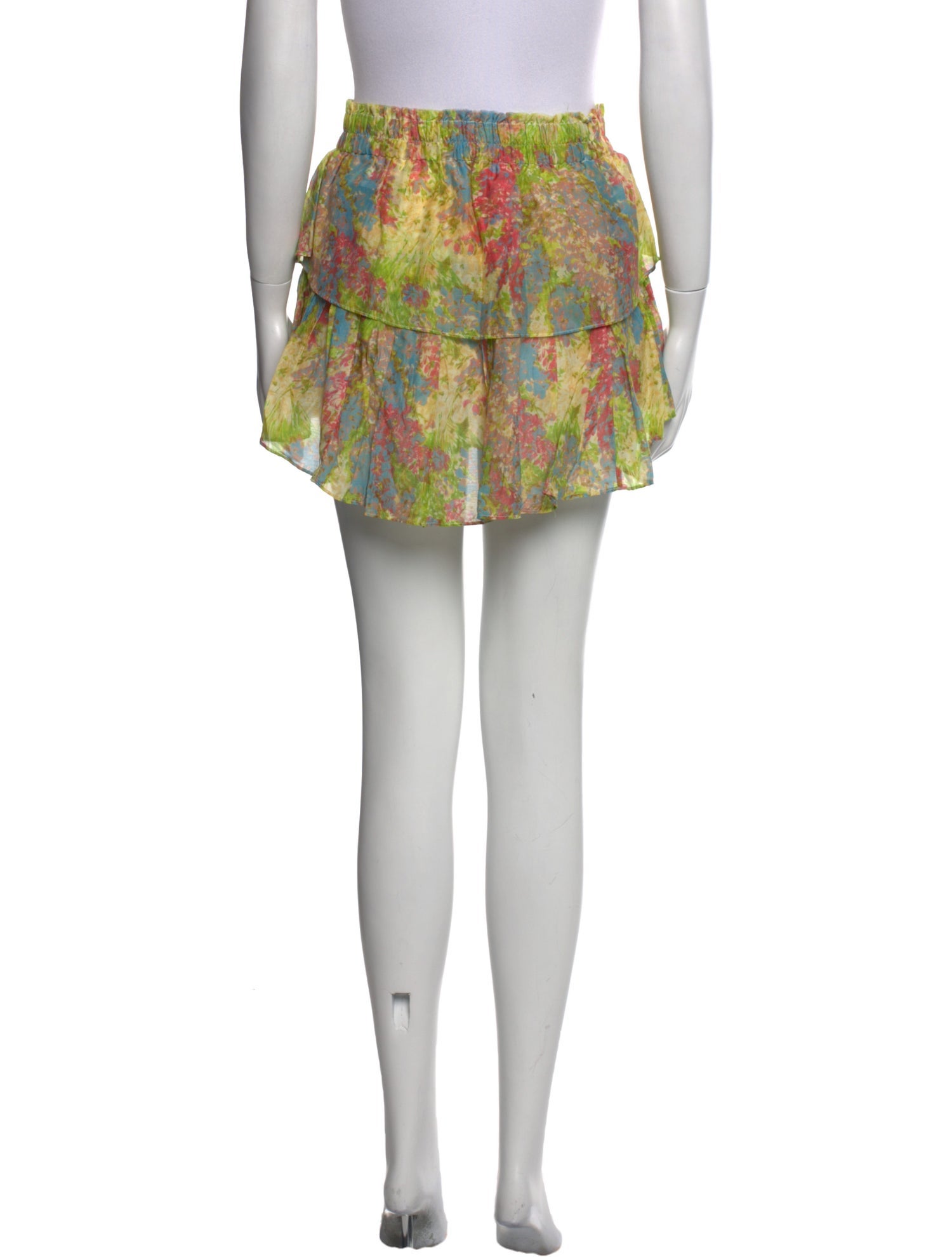 LoveShackFancy Floral Print Mini Skirt