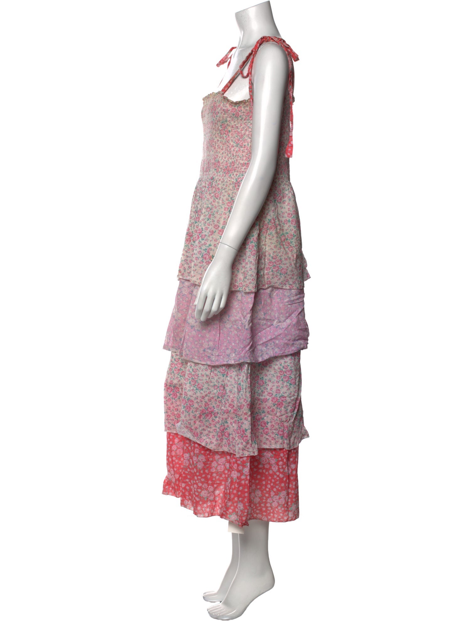 LoveShackFancy Floral Print Long Dress