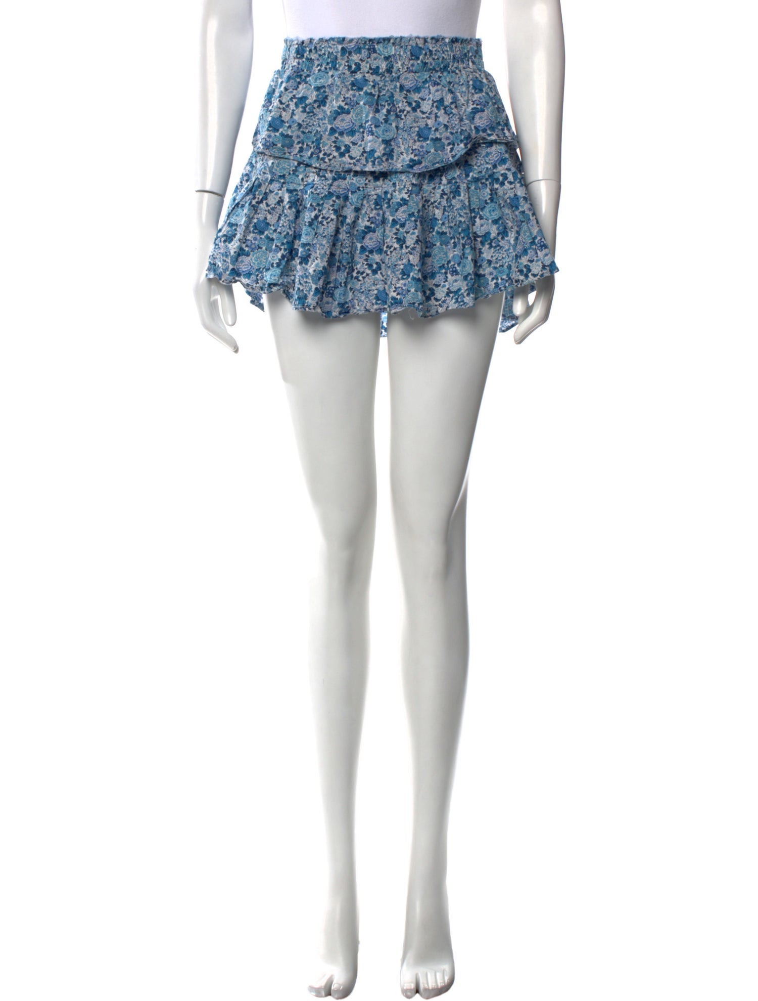 LoveShackFancy Floral Print Mini Skirt