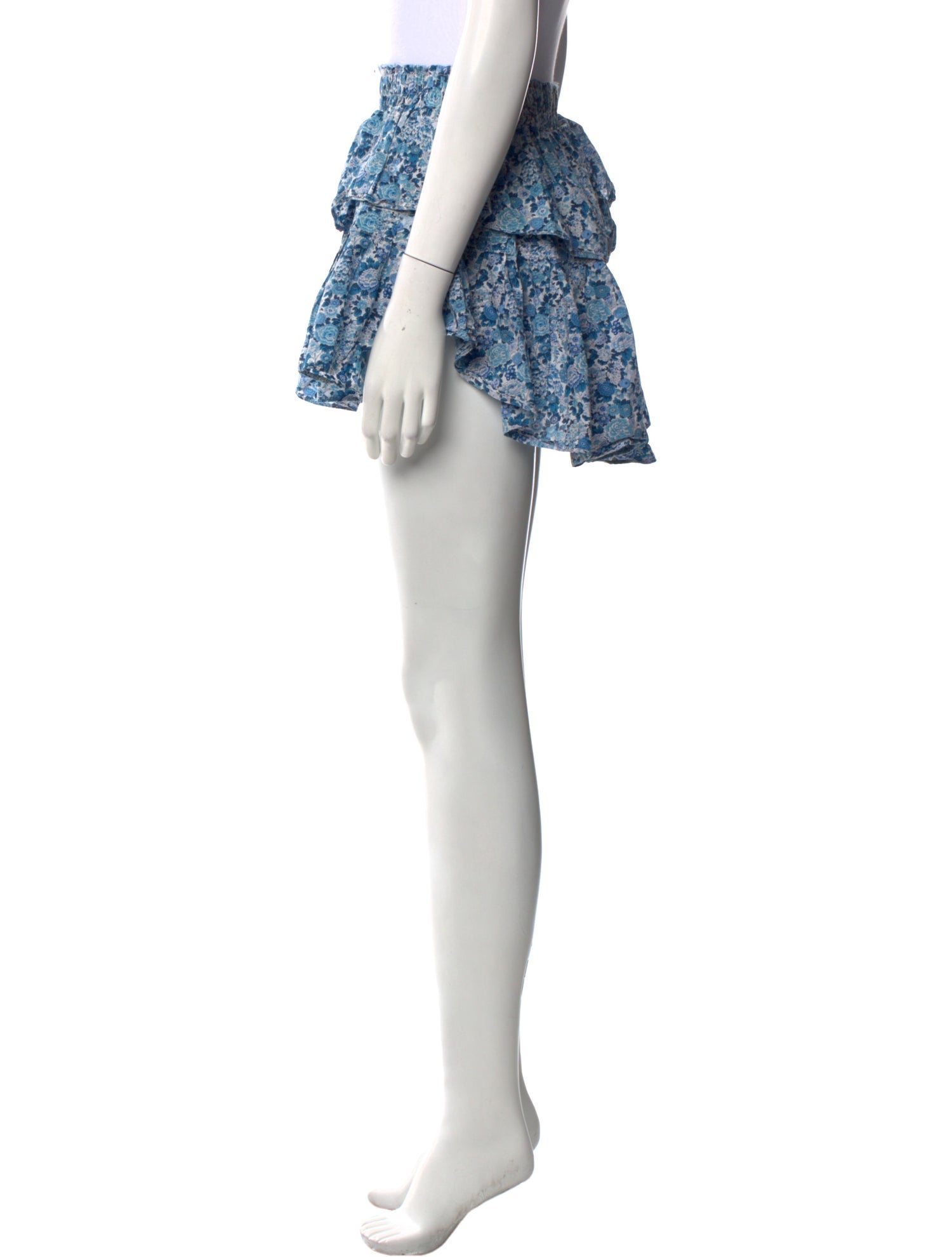 LoveShackFancy Floral Print Mini Skirt