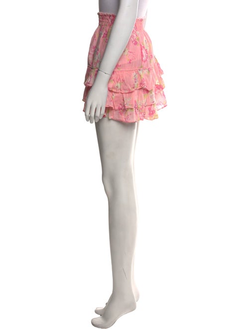 LoveShackFancy Floral Print Mini Skirt
