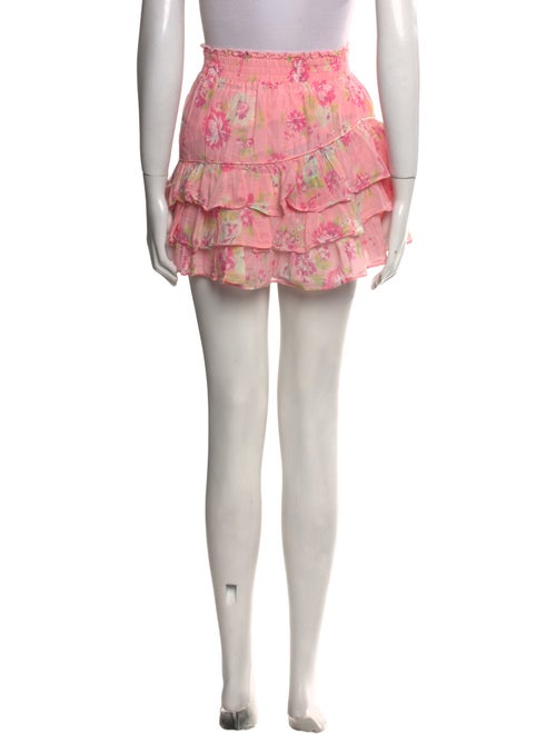 LoveShackFancy Floral Print Mini Skirt