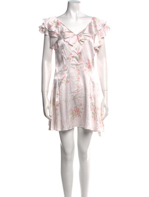 LoveShackFancy Floral Print Mini Dress