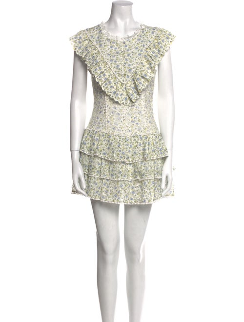 LoveShackFancy Floral Print Mini Dress