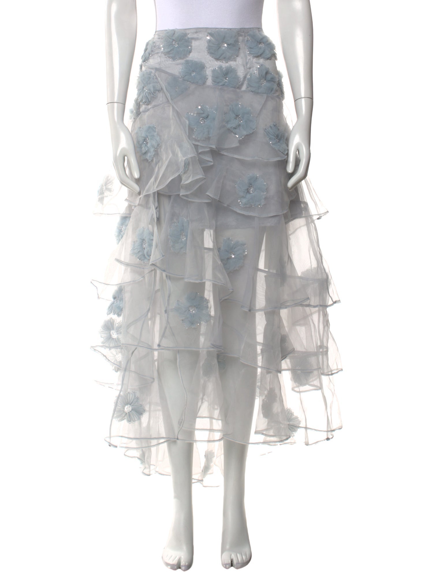 LoveShackFancy Floral Print Midi Length Skirt w/ Tags