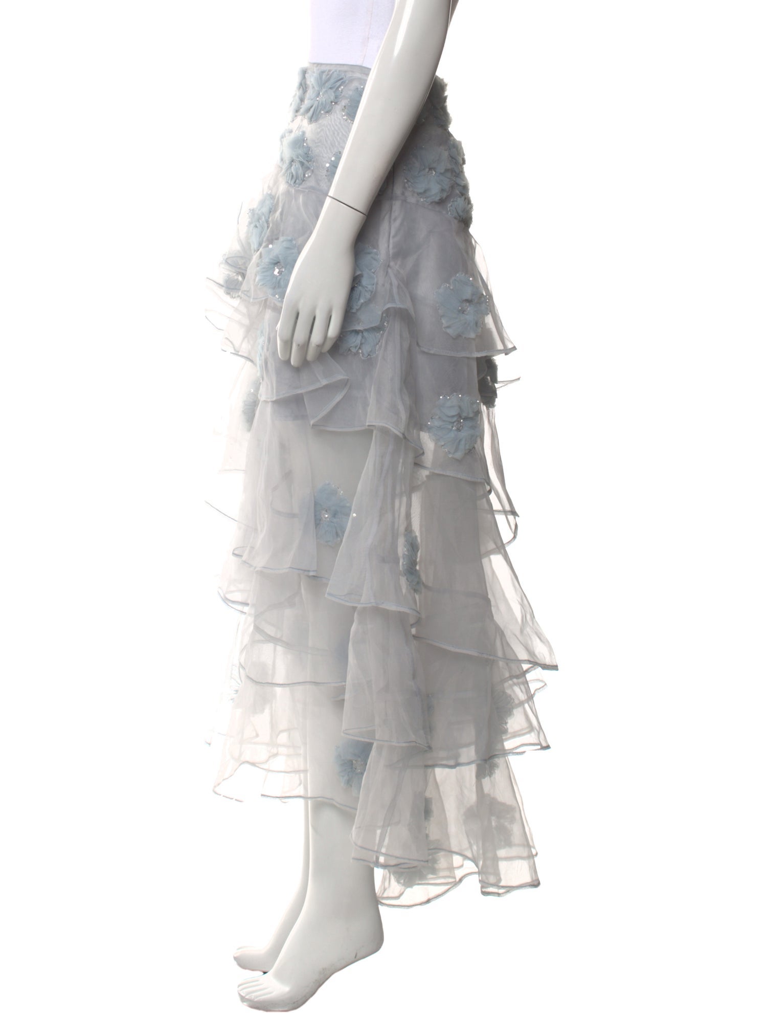 LoveShackFancy Floral Print Midi Length Skirt w/ Tags