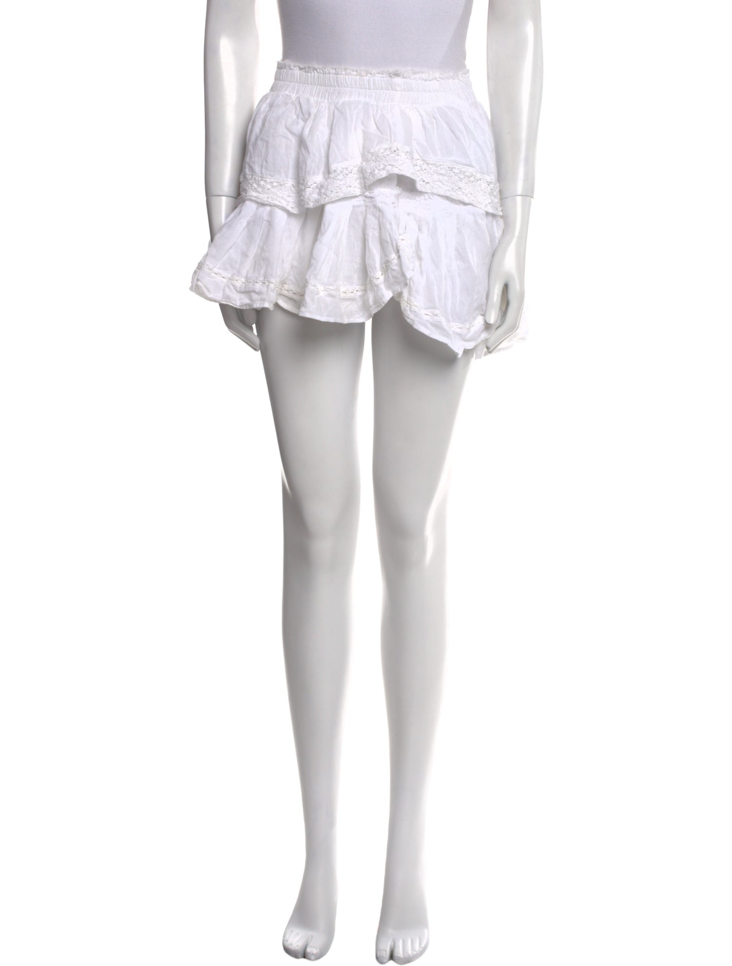 LoveShackFancy Ruffle Embellishment Mini Skirt