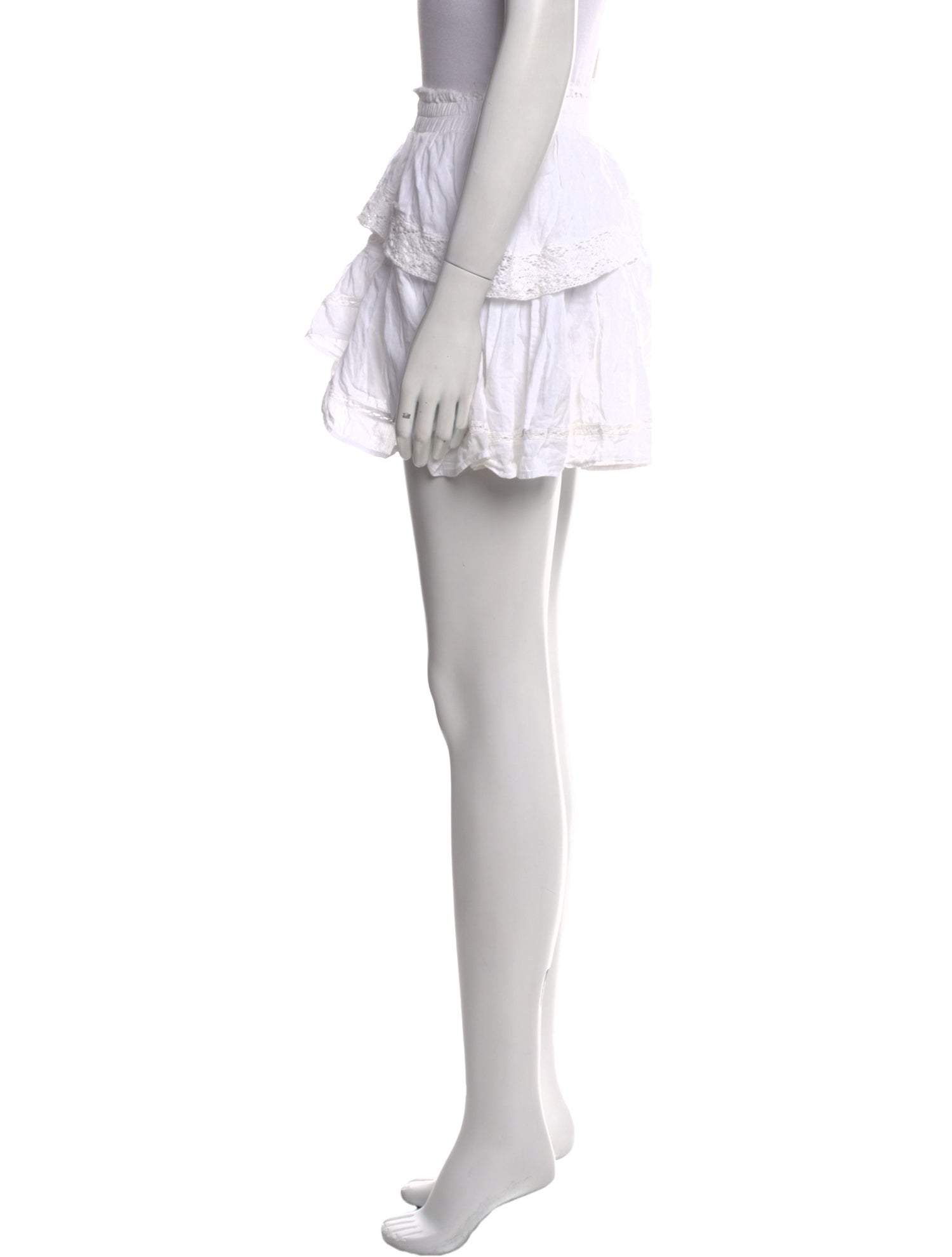 LoveShackFancy Ruffle Embellishment Mini Skirt