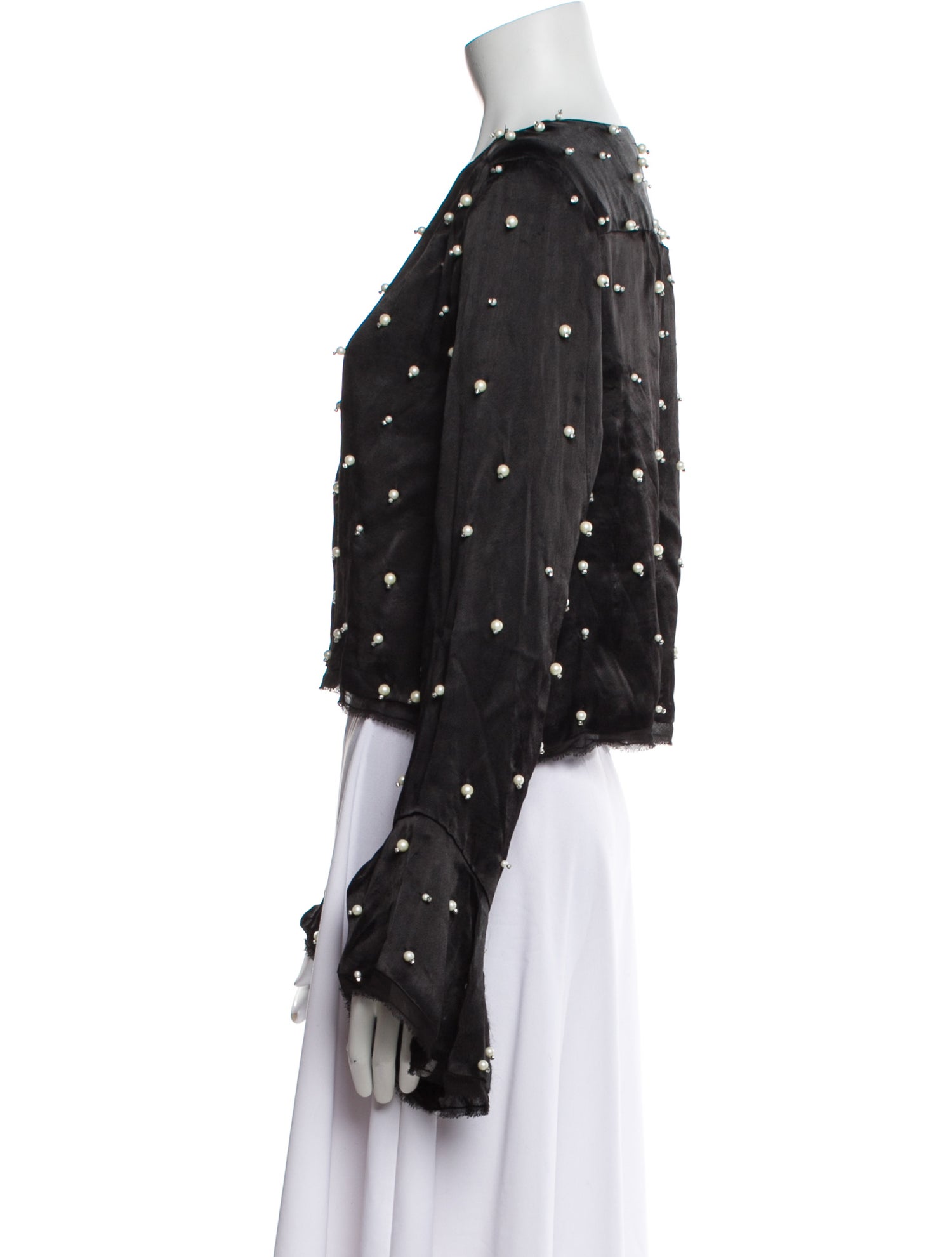 LoveShackFancy Polka Dot Print Scoop Neck Crop Top