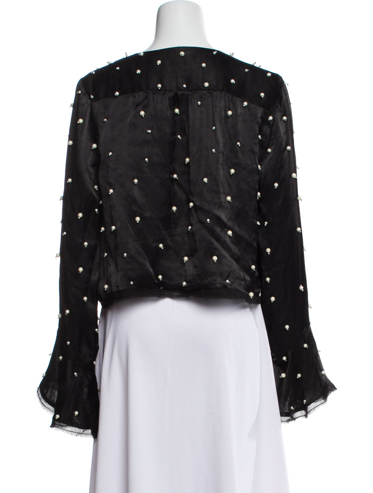 LoveShackFancy Polka Dot Print Scoop Neck Crop Top