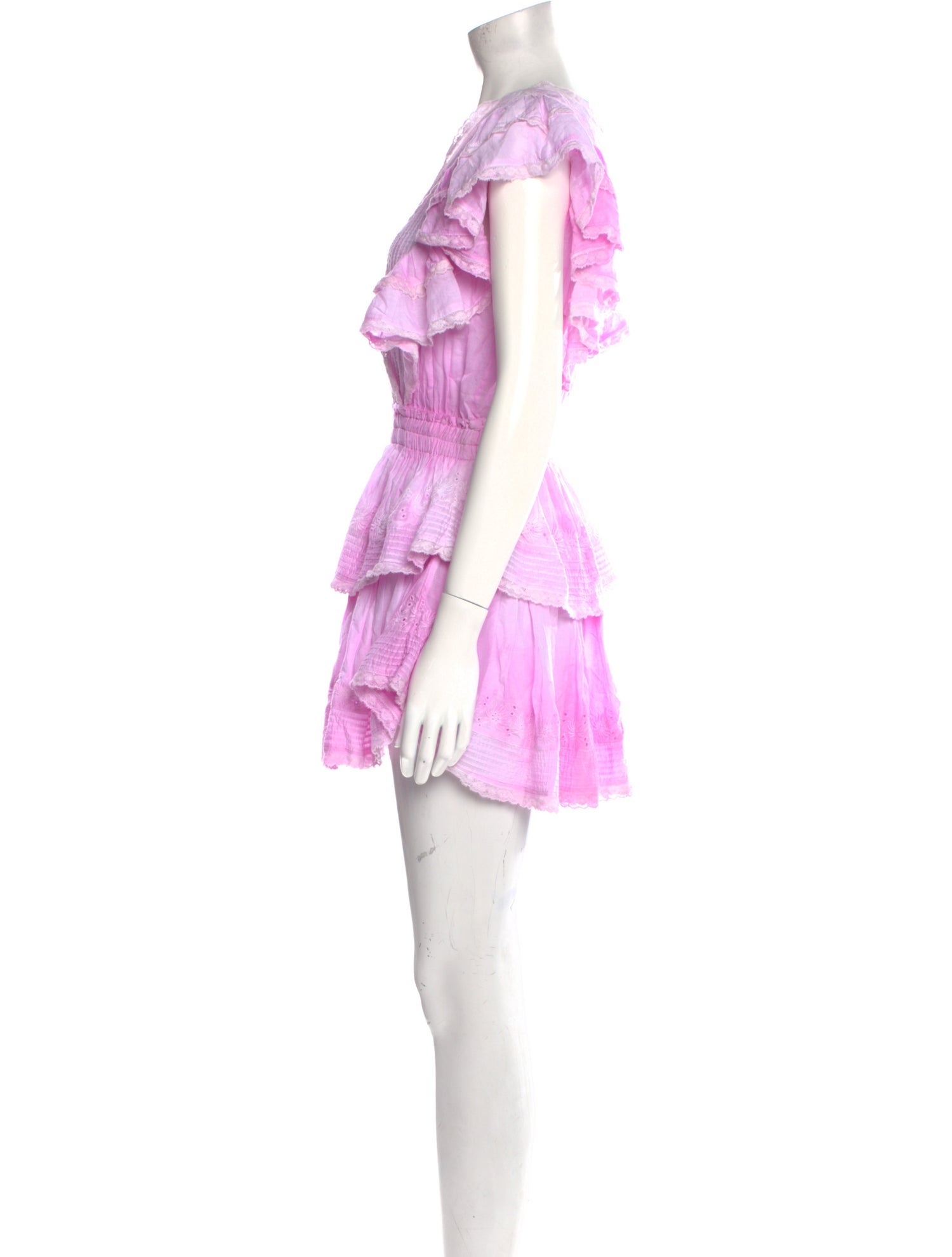 LoveShackFancy V-Neck Mini Dress