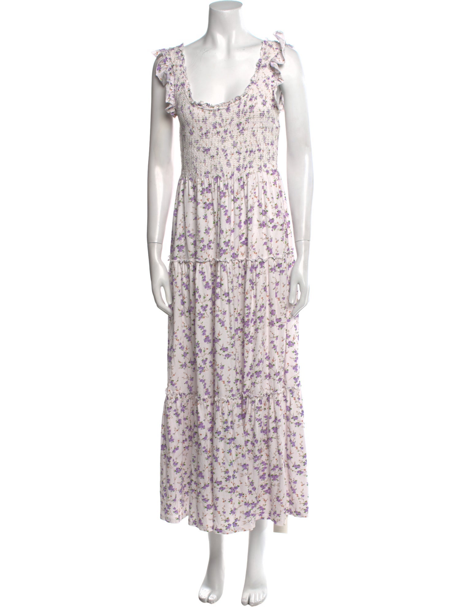 LoveShackFancy Floral Print Long Dress