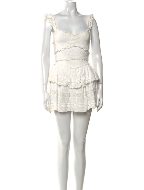 LoveShackFancy Square Neckline Mini Dress