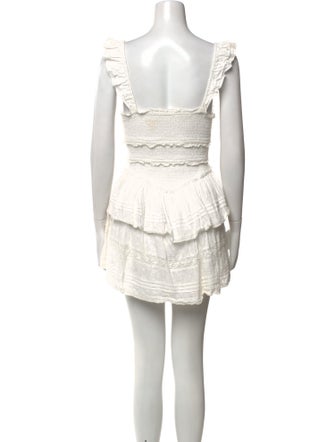 LoveShackFancy Square Neckline Mini Dress