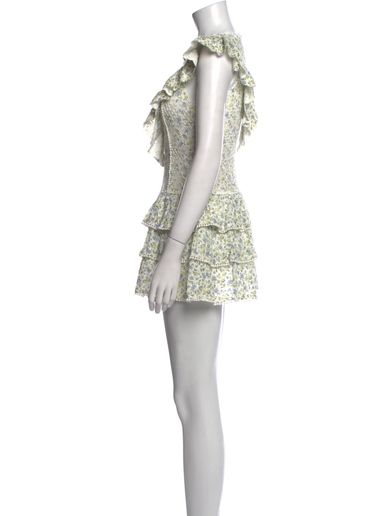 LoveShackFancy Floral Print Mini Dress