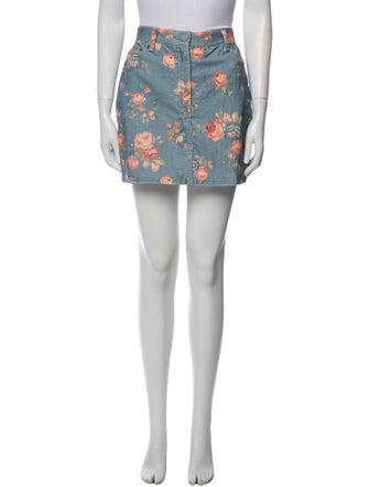 LoveShackFancy Floral Print Mini Skirt