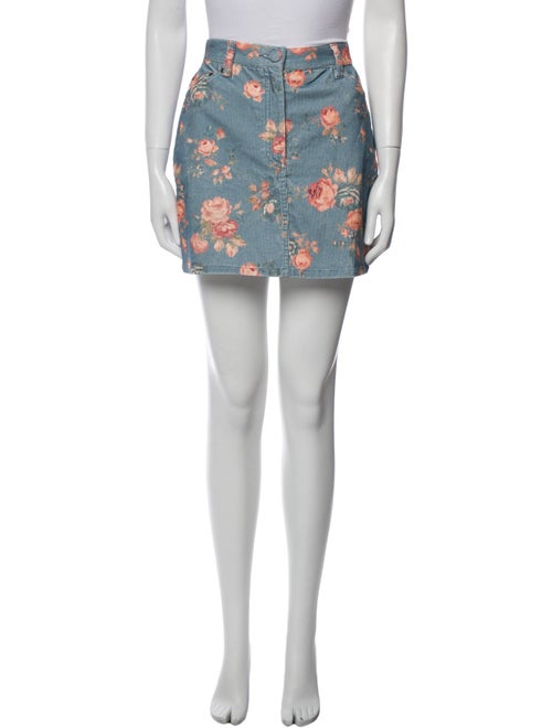 LoveShackFancy Floral Print Mini Skirt
