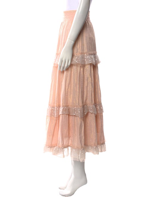 LoveShackFancy Mesh Accents Midi Length Skirt