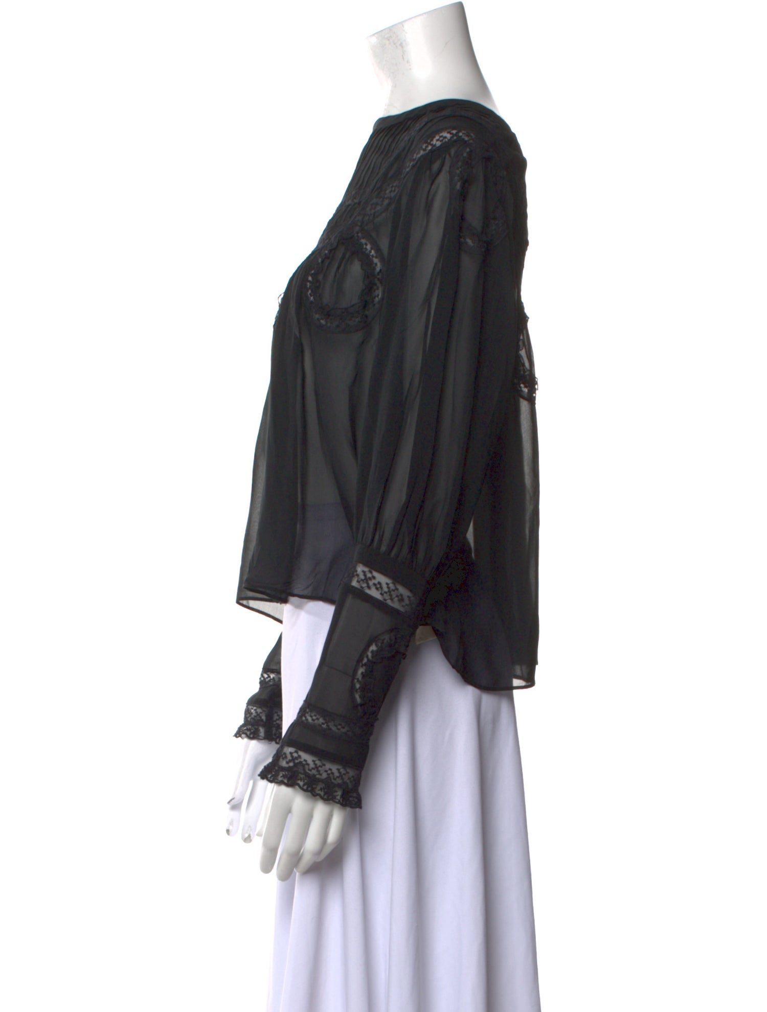 LoveShackFancy Silk Bateau Neckline Blouse