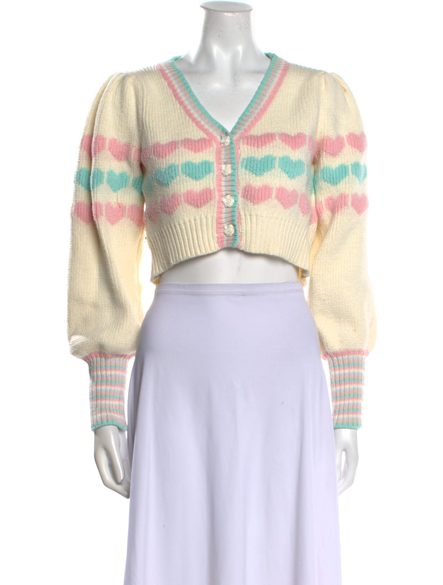 LoveShackFancy Striped V-Neck Sweater