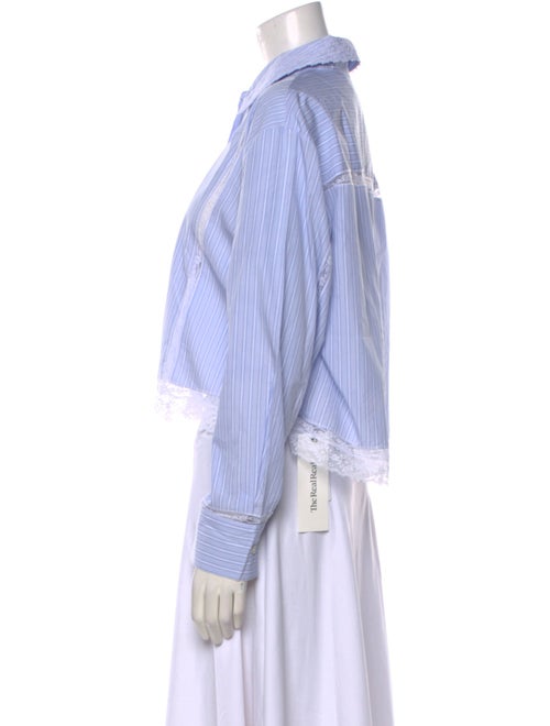 LoveShackFancy Striped Long Sleeve Crop Top