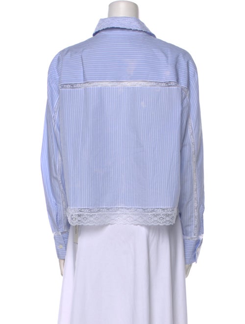 LoveShackFancy Striped Long Sleeve Crop Top