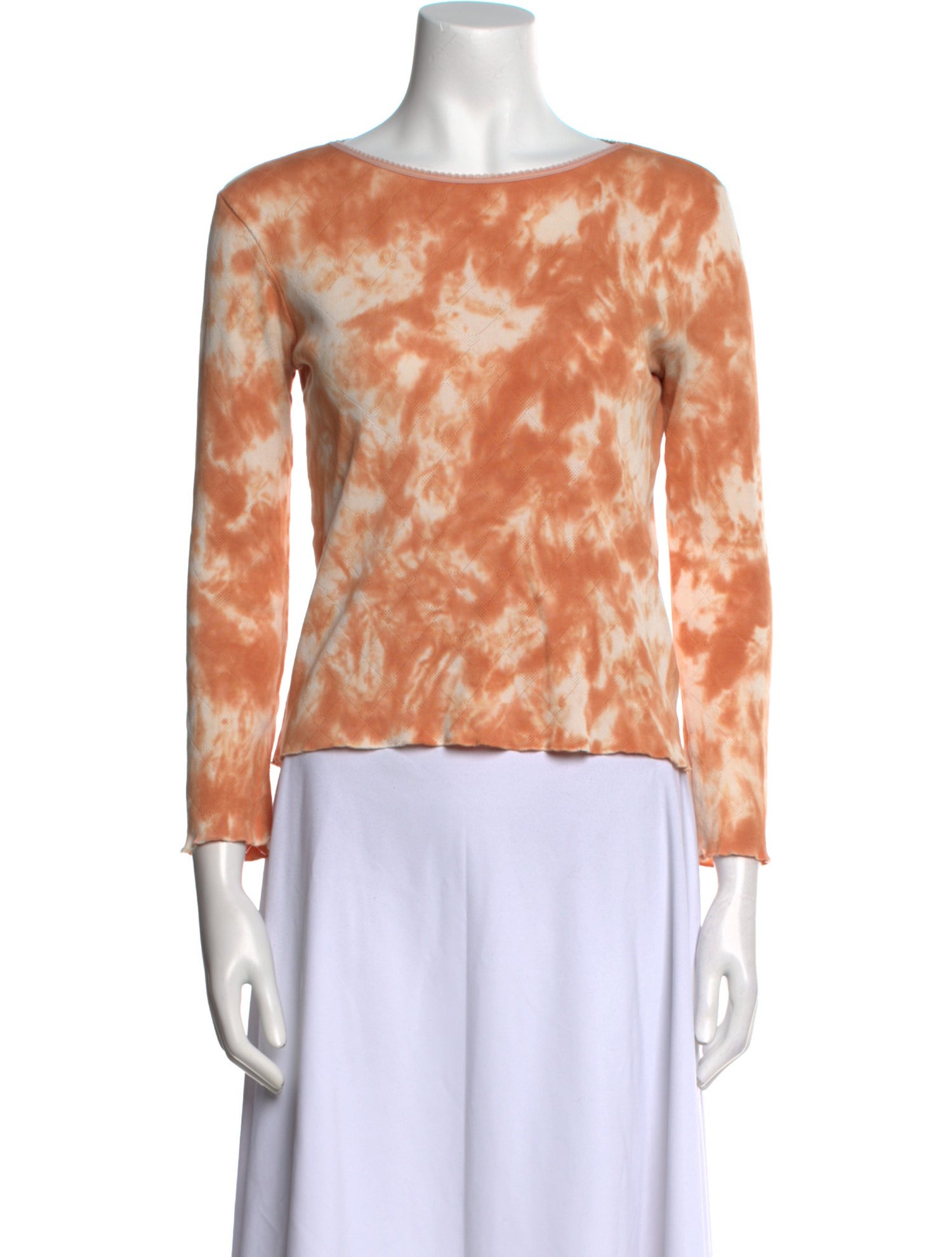 LoveShackFancy Tie-Dye Print Bateau Neckline Blouse