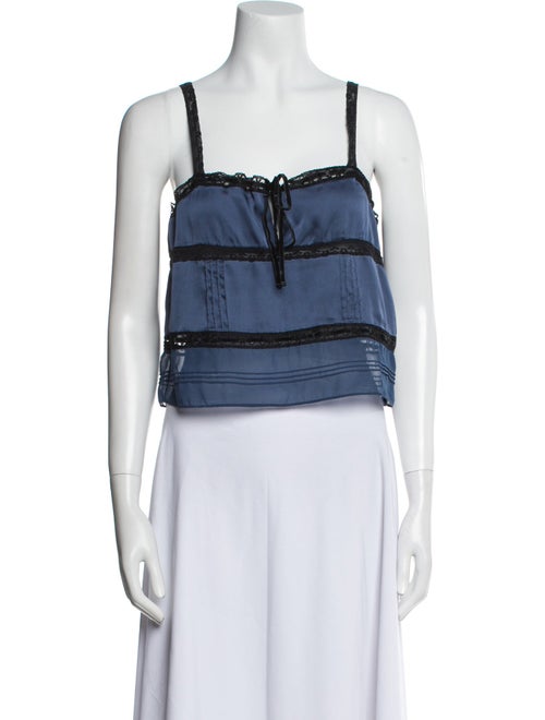 LoveShackFancy Square Neckline Sleeveless Crop Top