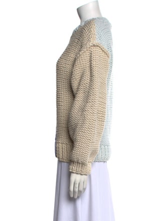 LoveShackFancy Colorblock Pattern Scoop Neck Sweater