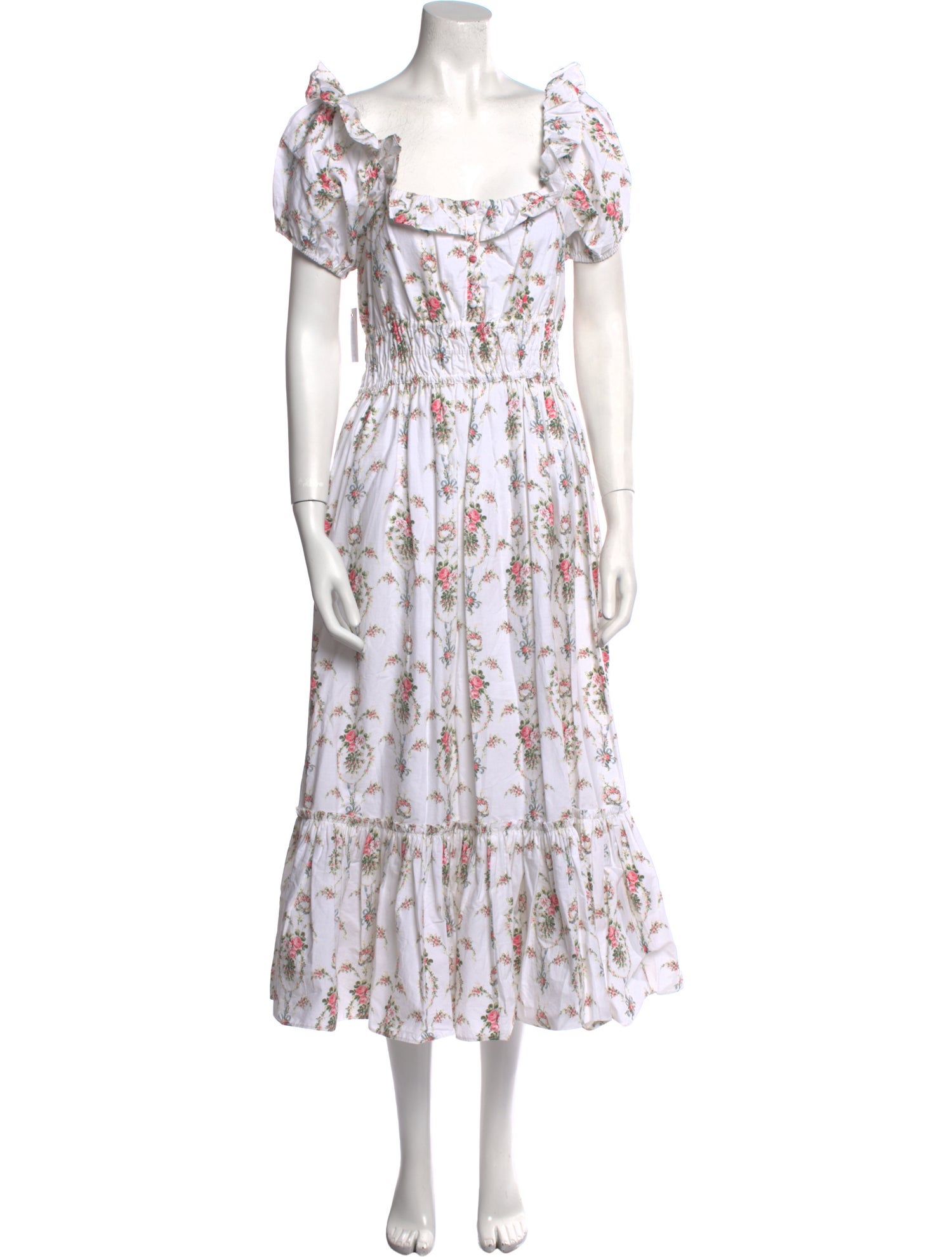 LoveShackFancy Floral Print Long Dress w/ Tags