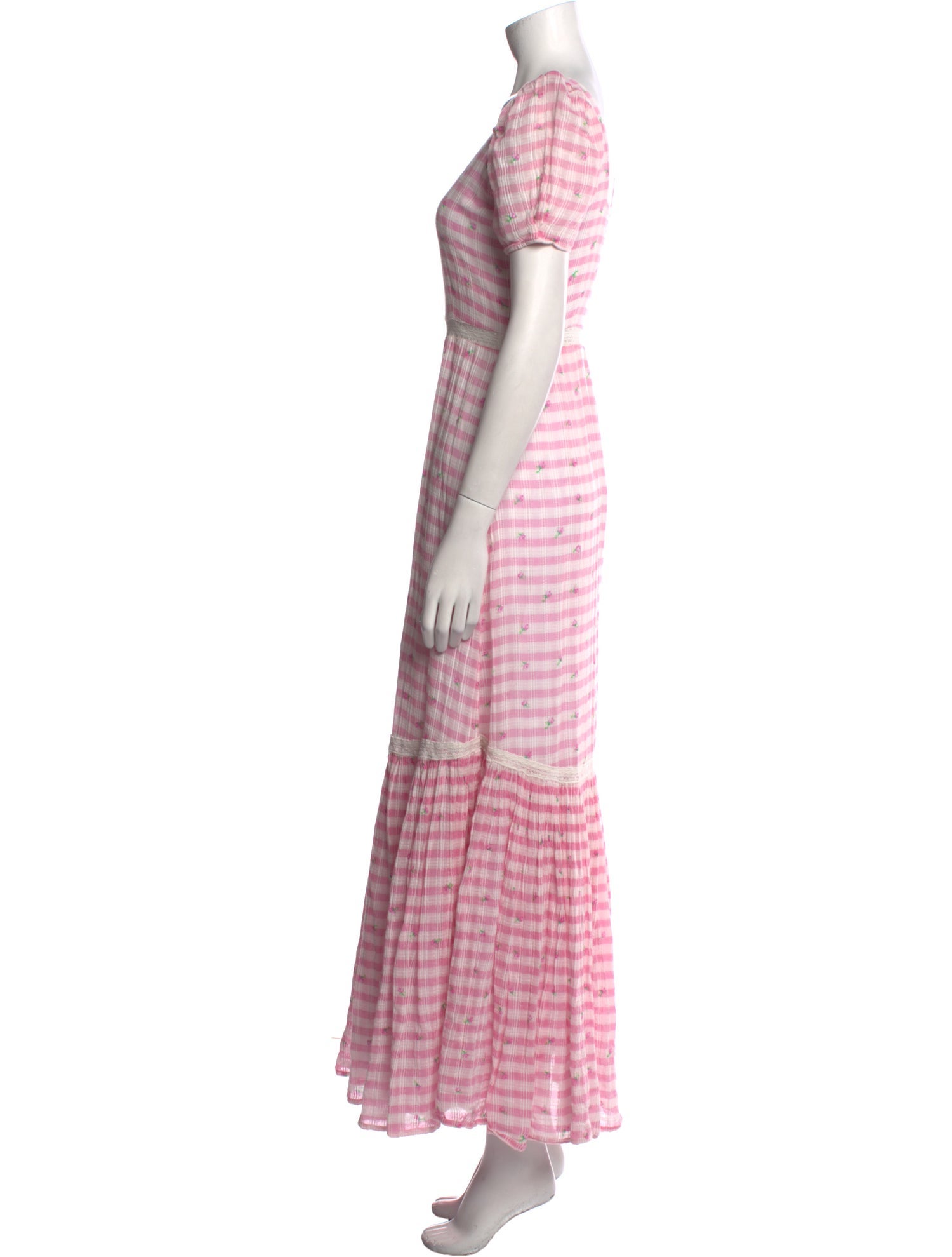 LoveShackFancy Plaid Print Long Dress