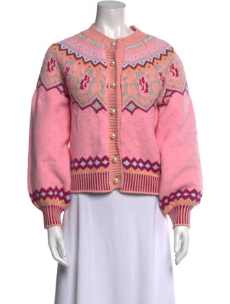 LoveShackFancy Printed Crew Neck Sweater