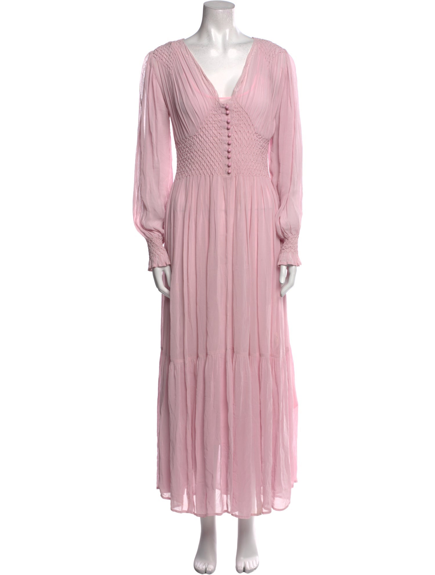 LoveShackFancy V-Neck Long Dress