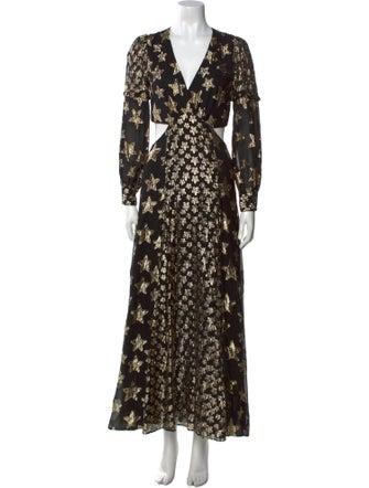 LoveShackFancy Floral Print Long Dress