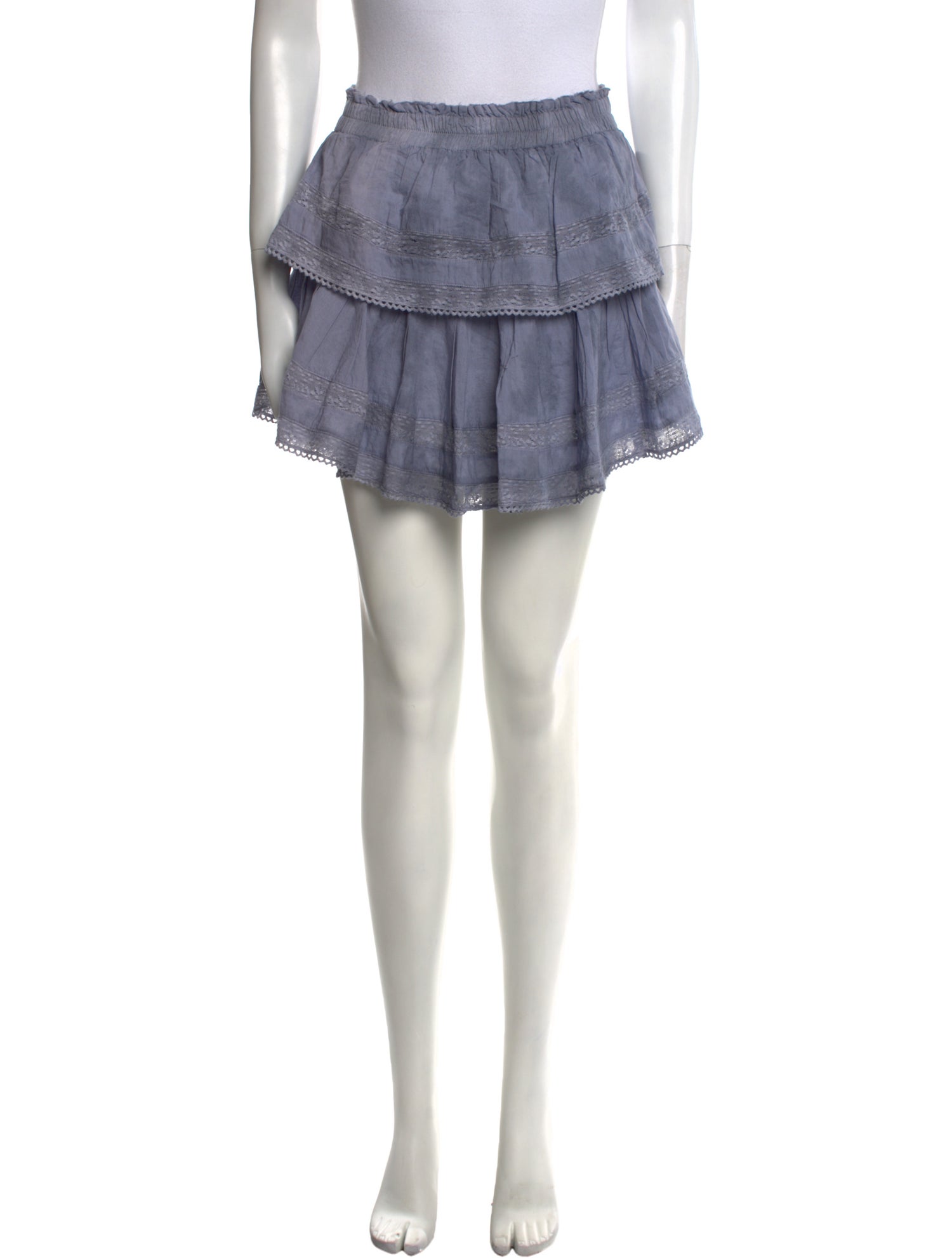 LoveShackFancy Raw-Edge Trim Mini Skirt w/ Tags