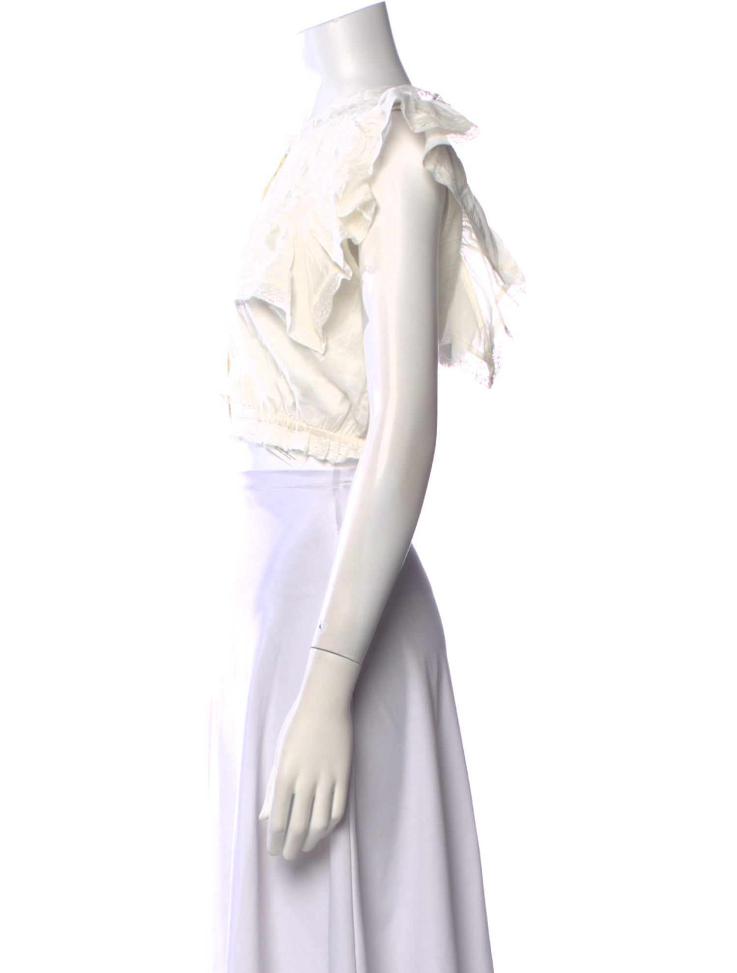 LoveShackFancy Crew Neck Short Sleeve Crop Top w/ Tags