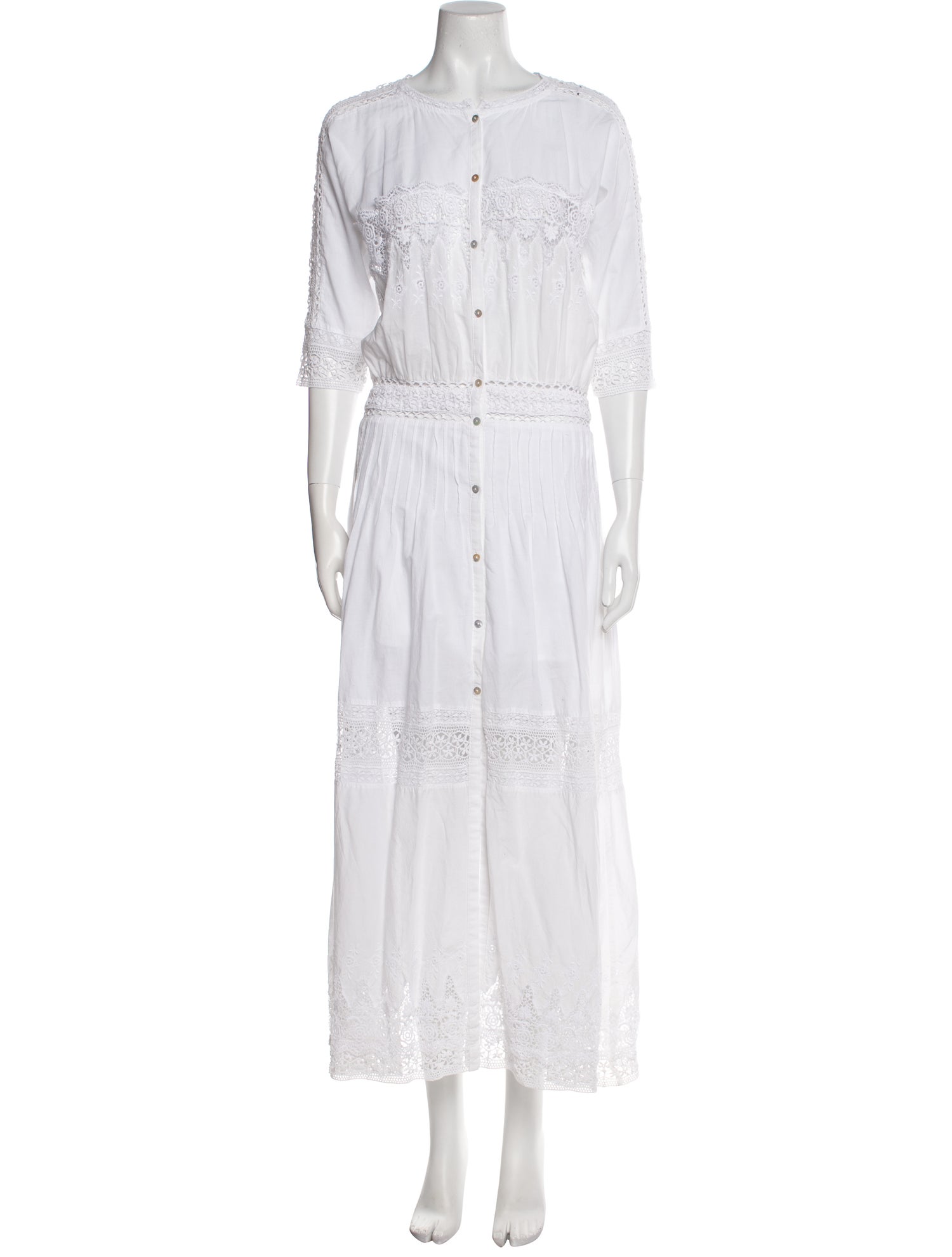 LoveShackFancy Crew Neck Long Dress