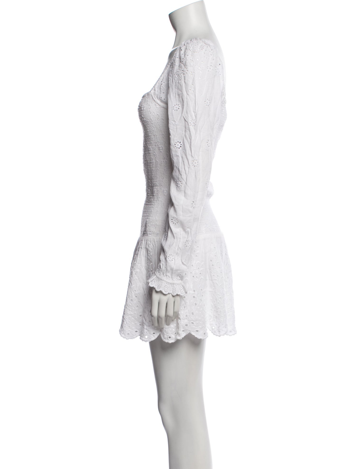 LoveShackFancy Square Neckline Mini Dress