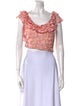 LoveShackFancy Lace Pattern Scoop Neck Crop Top