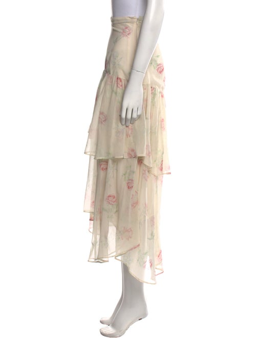 LoveShackFancy Floral Print Midi Length Skirt