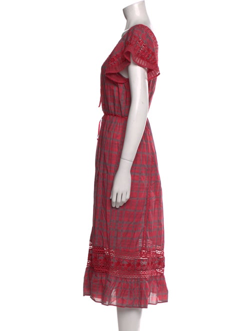LoveShackFancy Plaid Print Midi Length Dress