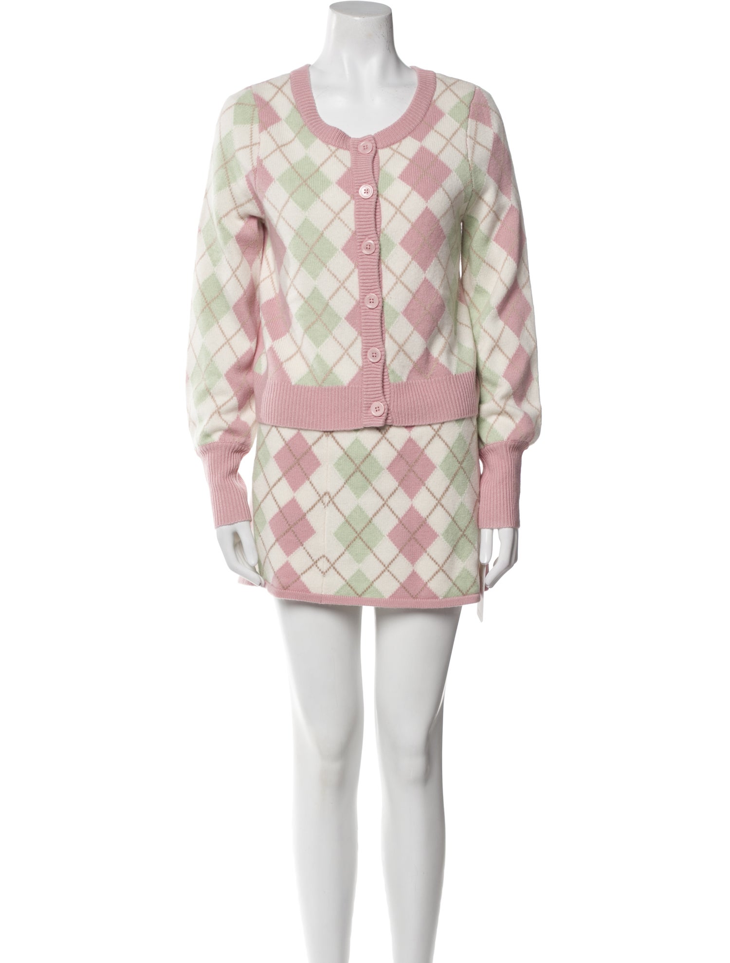 LoveShackFancy Wool Plaid Print Skirt Set w/ Tags