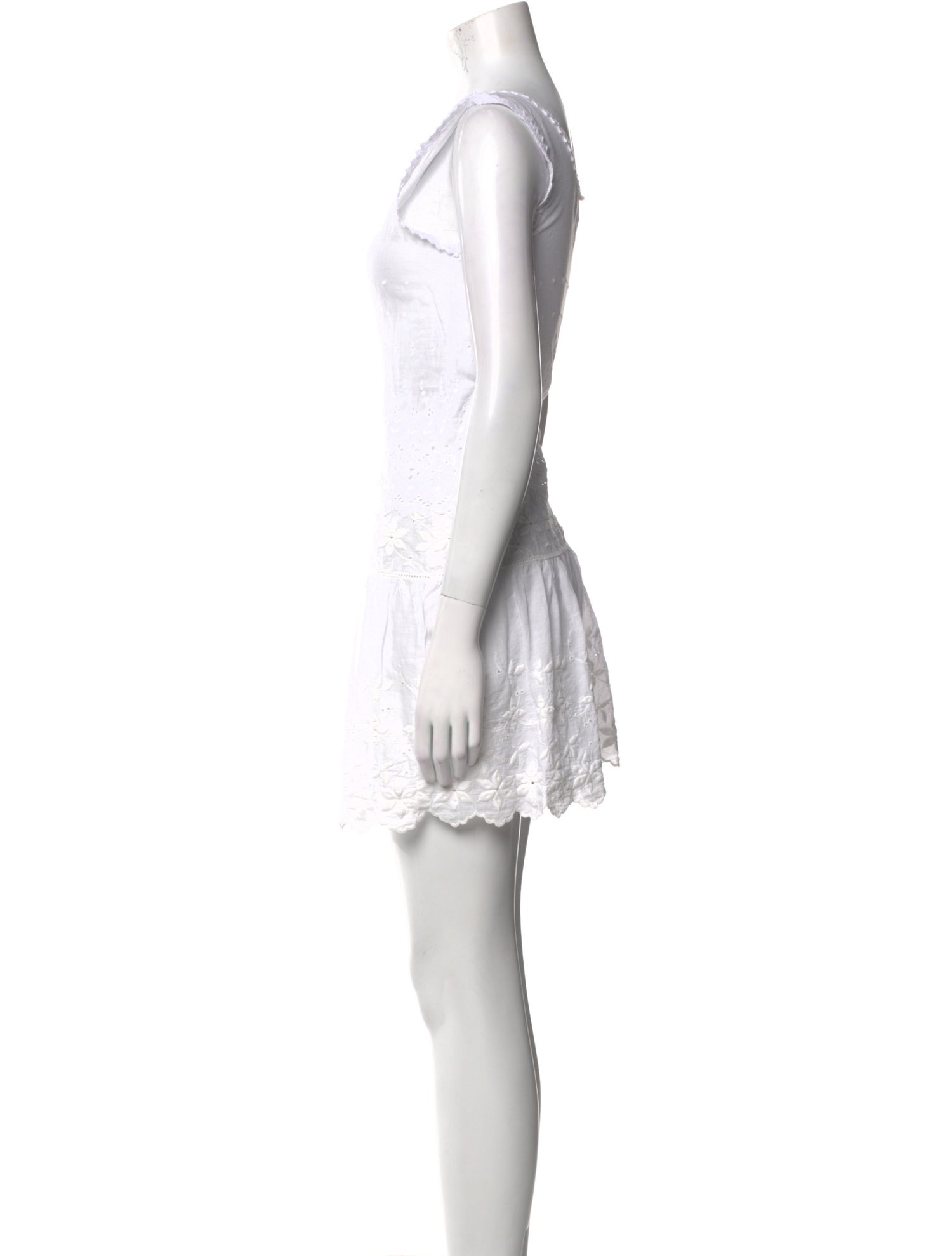 LoveShackFancy Scoop Neck Mini Dress